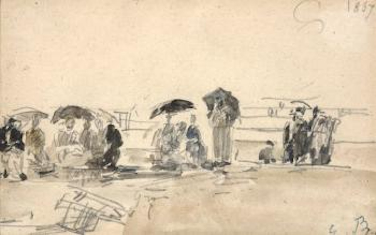 Scène de plage by Eugène Boudin