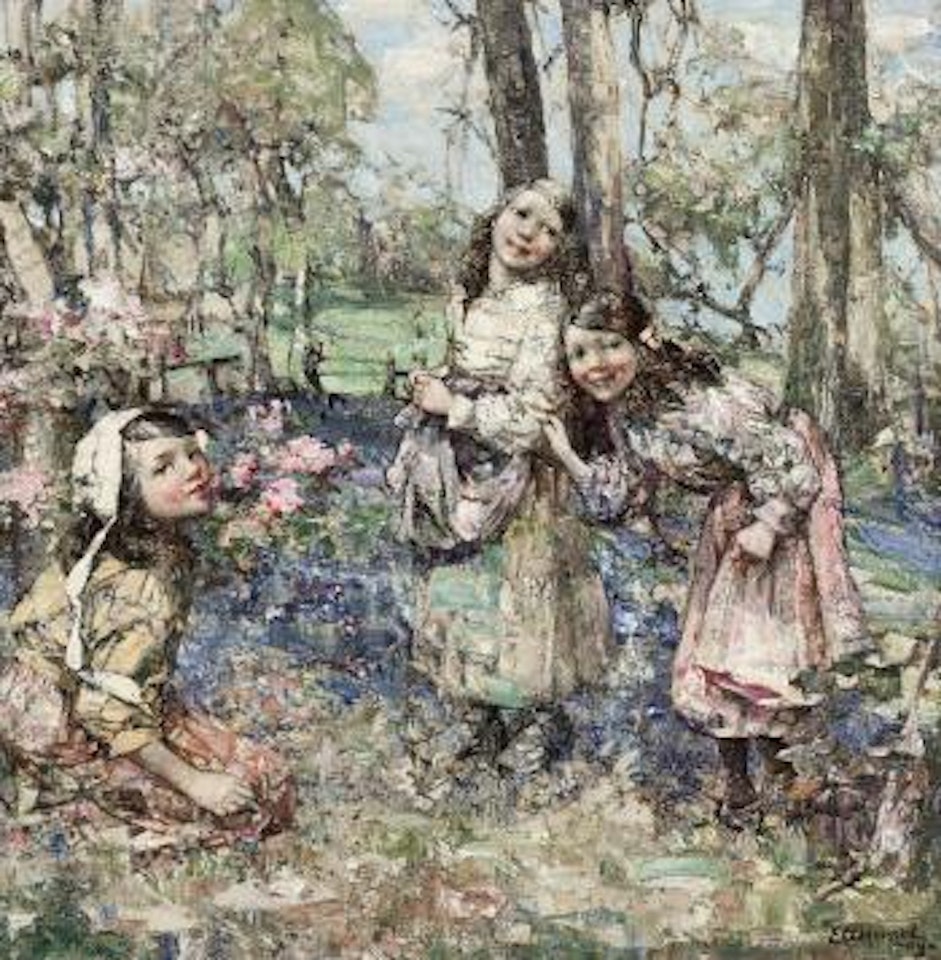 Gathering Bluebells by Edward Atkinson Hornel