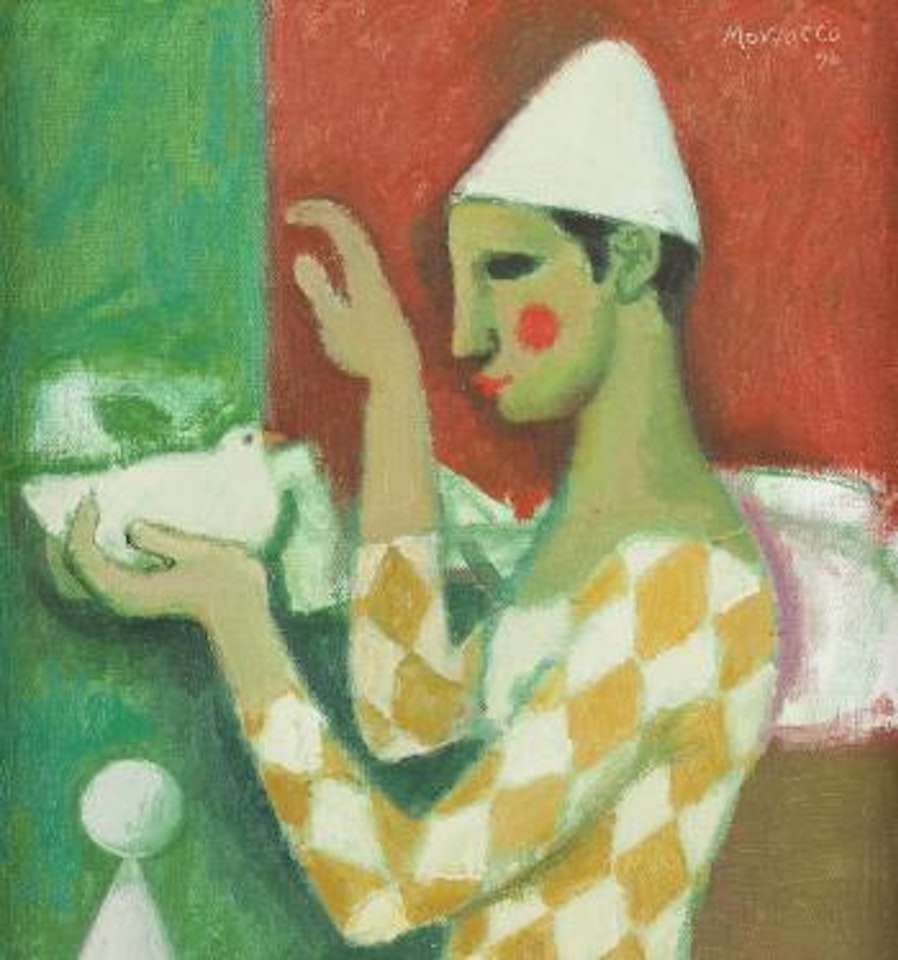 Clown and Dove by Alberto Morrocco