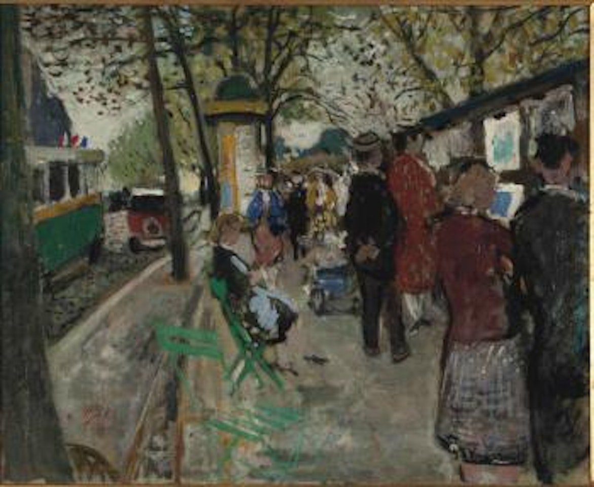 Flânerie du 14 juillet, devant les bouquinistes, quais de la Seine, Paris by François Gall