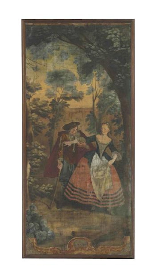A group of six canvases with scenes from everyday life by Nicolas Lancret