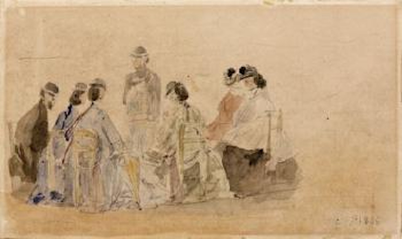 Personnages sur la plage by Eugène Boudin