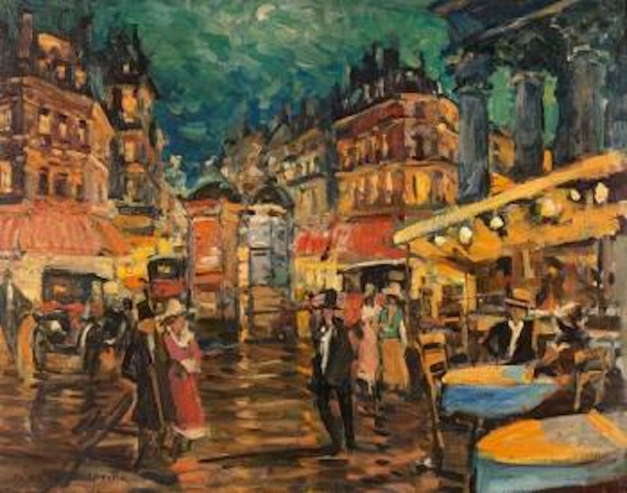 Paris, la nuit, Place de la Madeleine by Konstantin Alekseevich Korovin