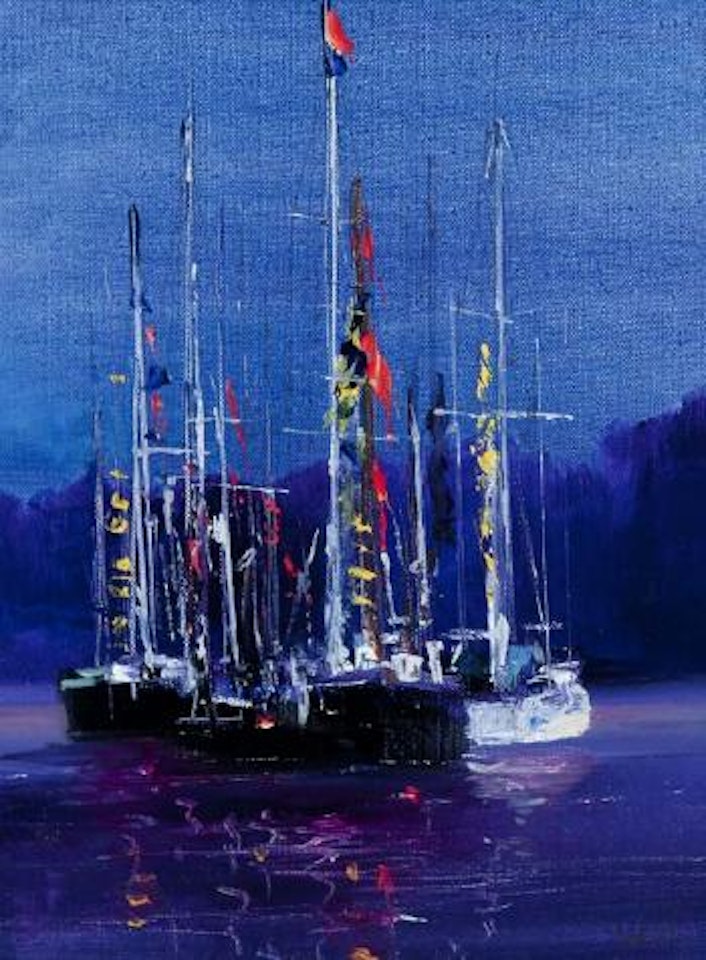 Yachts at dusk by Kenneth Webb