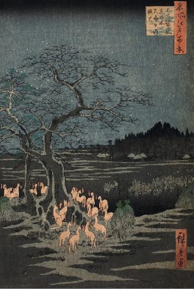 Ôji shôzoku enoki ômisoka kitsunebi by Utagawa Hiroshige