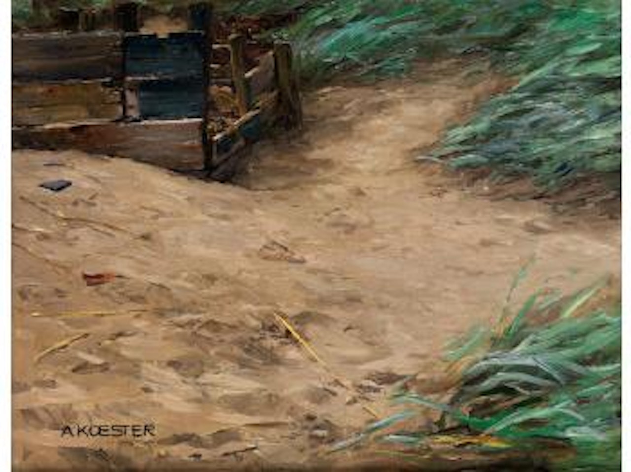 Holzgatter am Sandhügel mit Schilfgras by Alexander Koester