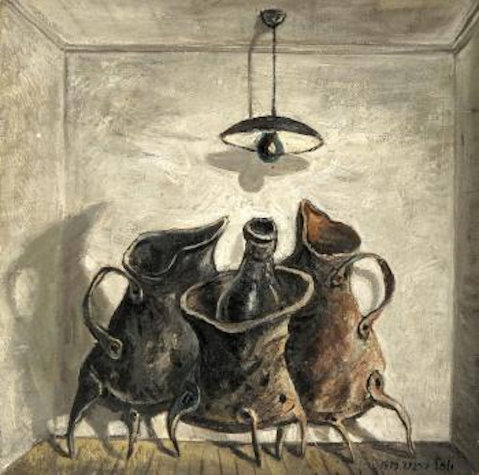 Vessels and a lamp by Yosl Bergner