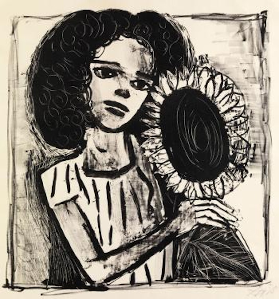 Mädchen mit Sonnenblume by Otto Dix