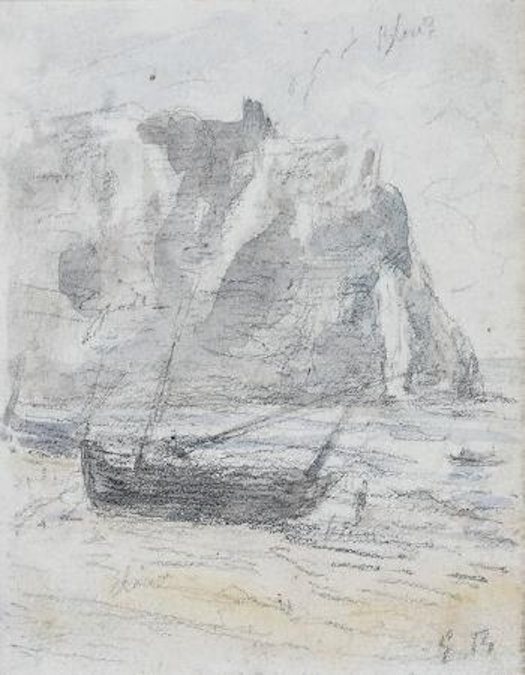 Bateau à marée basse by Eugène Boudin