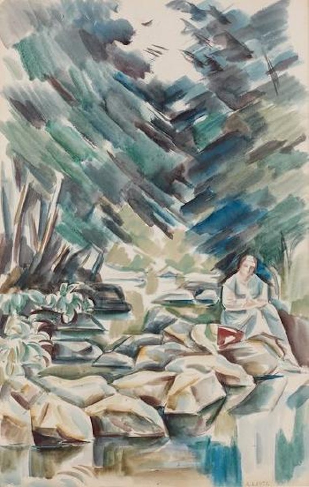 Chevreuse, jeune femme près d'un torrent by André Lhote
