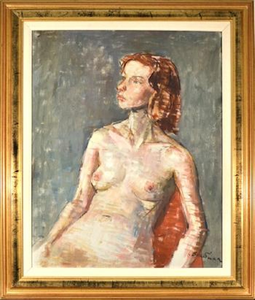 Nude on a chair by Robert Brackman