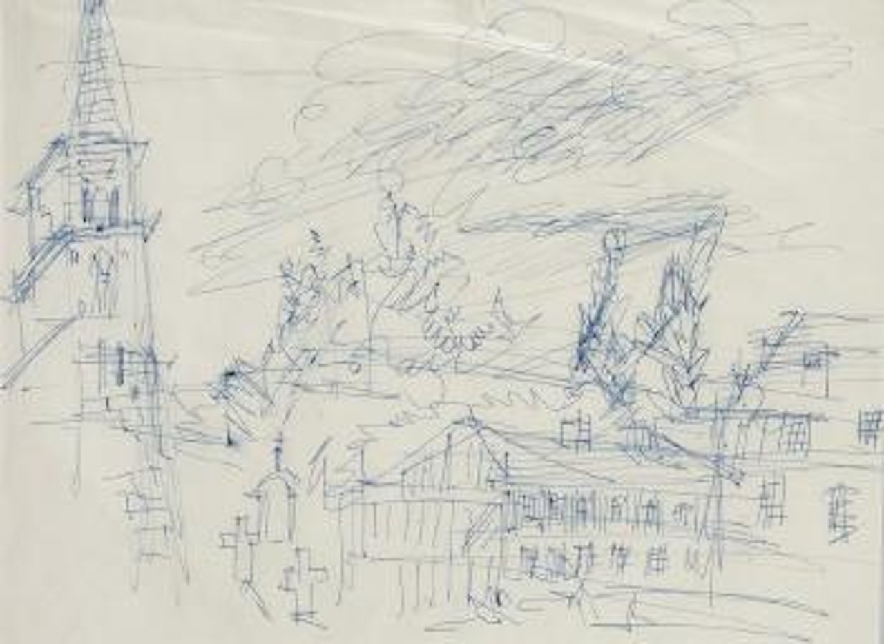 Vue d'un village by Jean Dufy