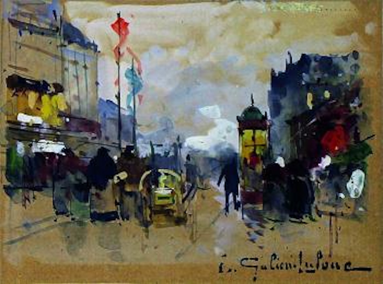 Les marchandes de quatre saisons by Eugene Galien-Laloue