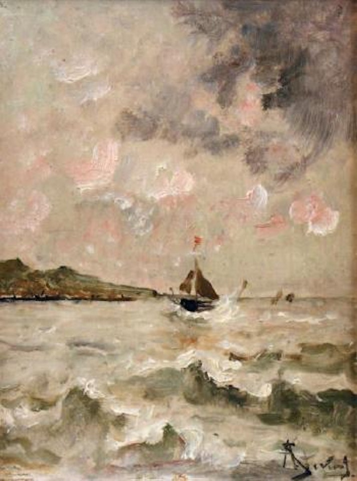 Voilier en pleine mer by Alfred Stevens