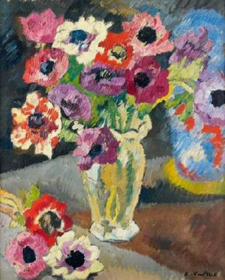 Vase d' anémones by Louis Valtat