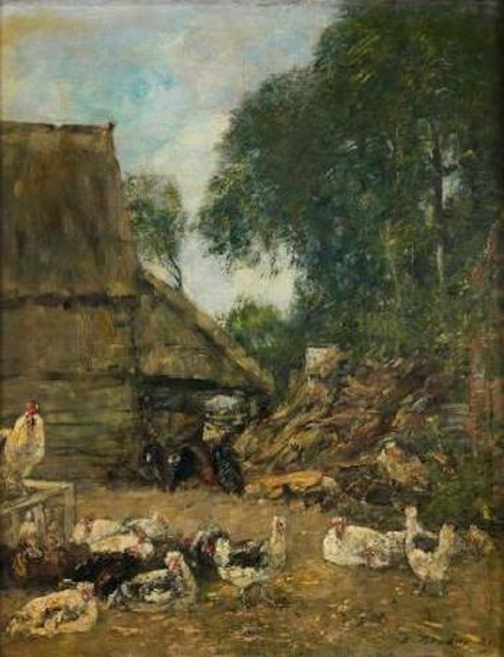 Le poulailler by Eugène Boudin
