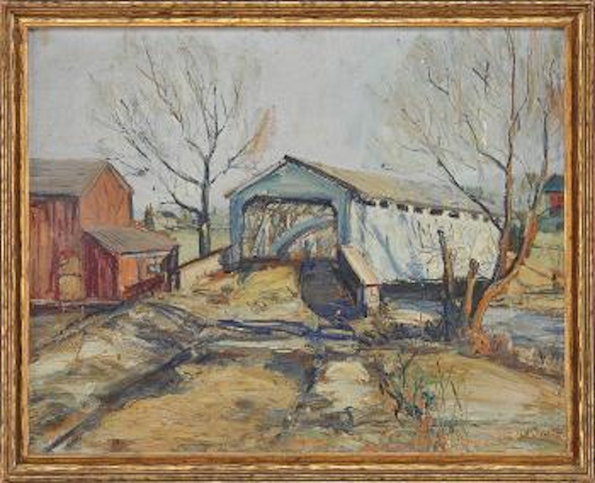 The covered bridge by Walter Emerson Baum