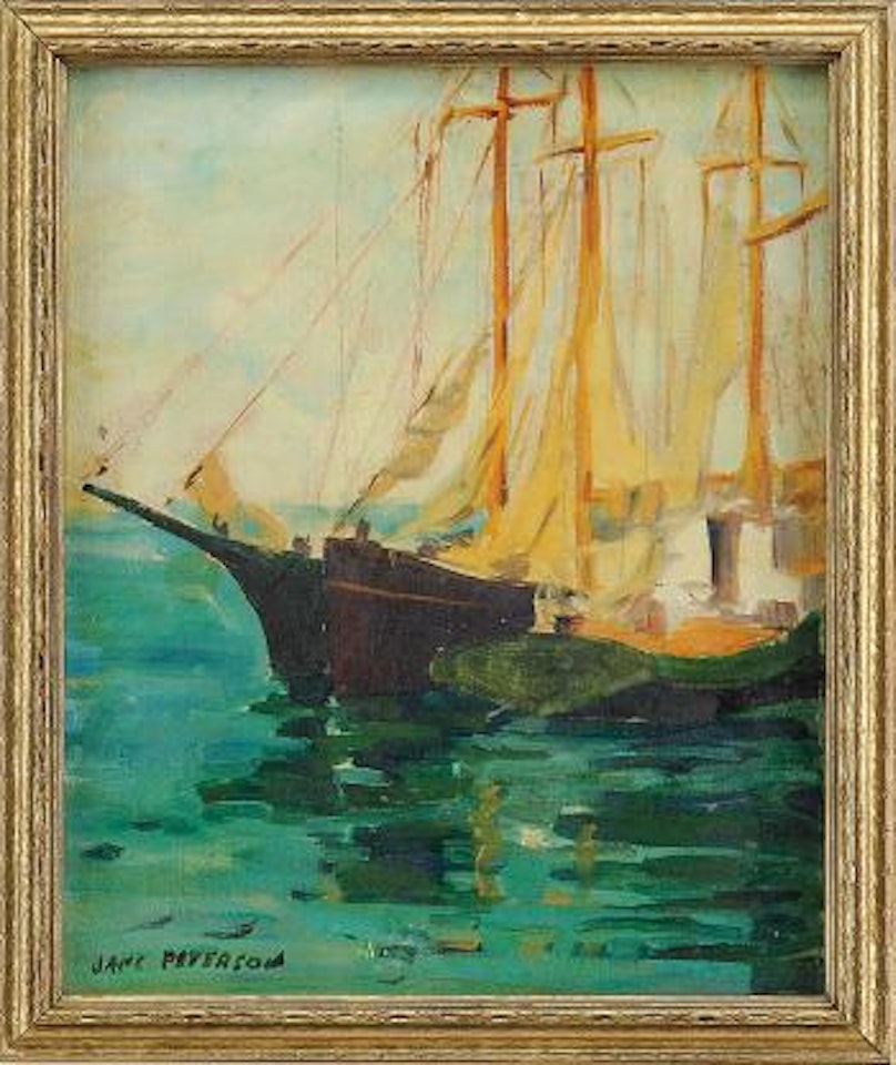 Gloucester harbor sketch by Jane Peterson