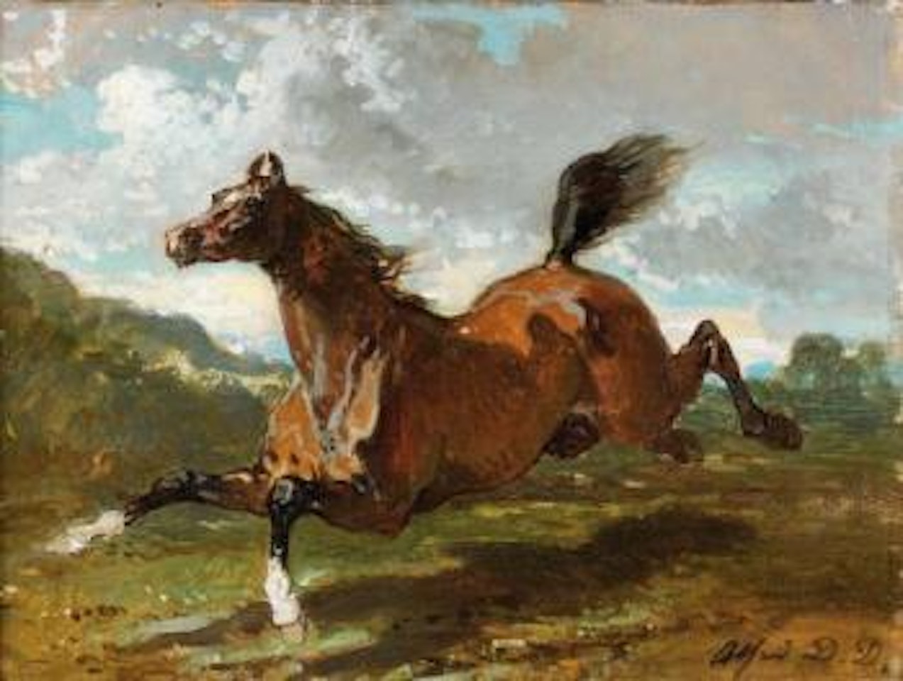 Alezan au galop by Alfred de Dreux