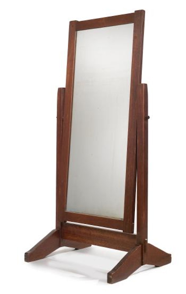 A Rare Cheval Glass, Model No. 35 by Gustav Stickley