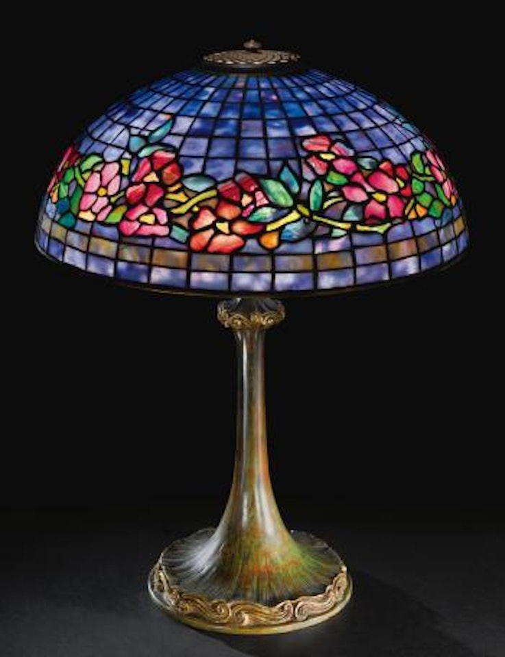 A Fine "Banded Dogwood" Table Lamp by Tiffany Studios