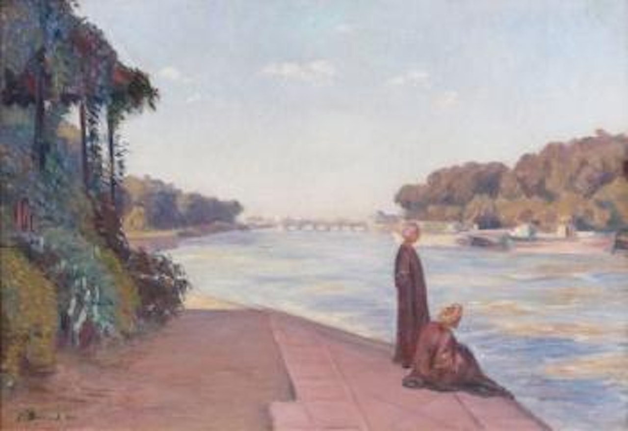 Deux orientaux au bord du Nil by Emile Bernard