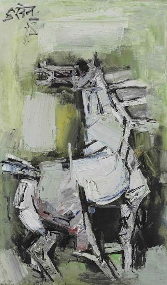 Untitled (Silver Horse) by M.F. Husain