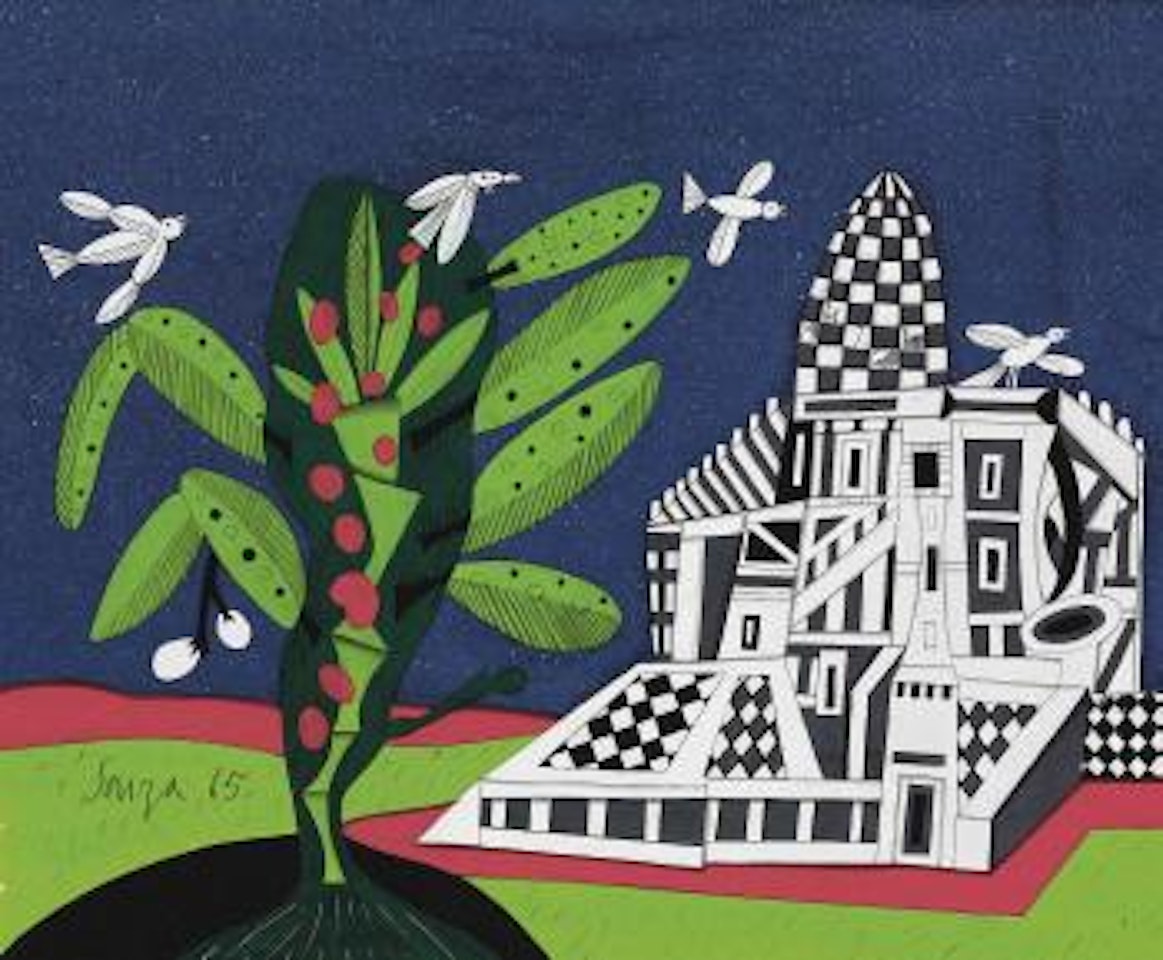 Untitled (Cactus Landscape) by Francis Newton Souza