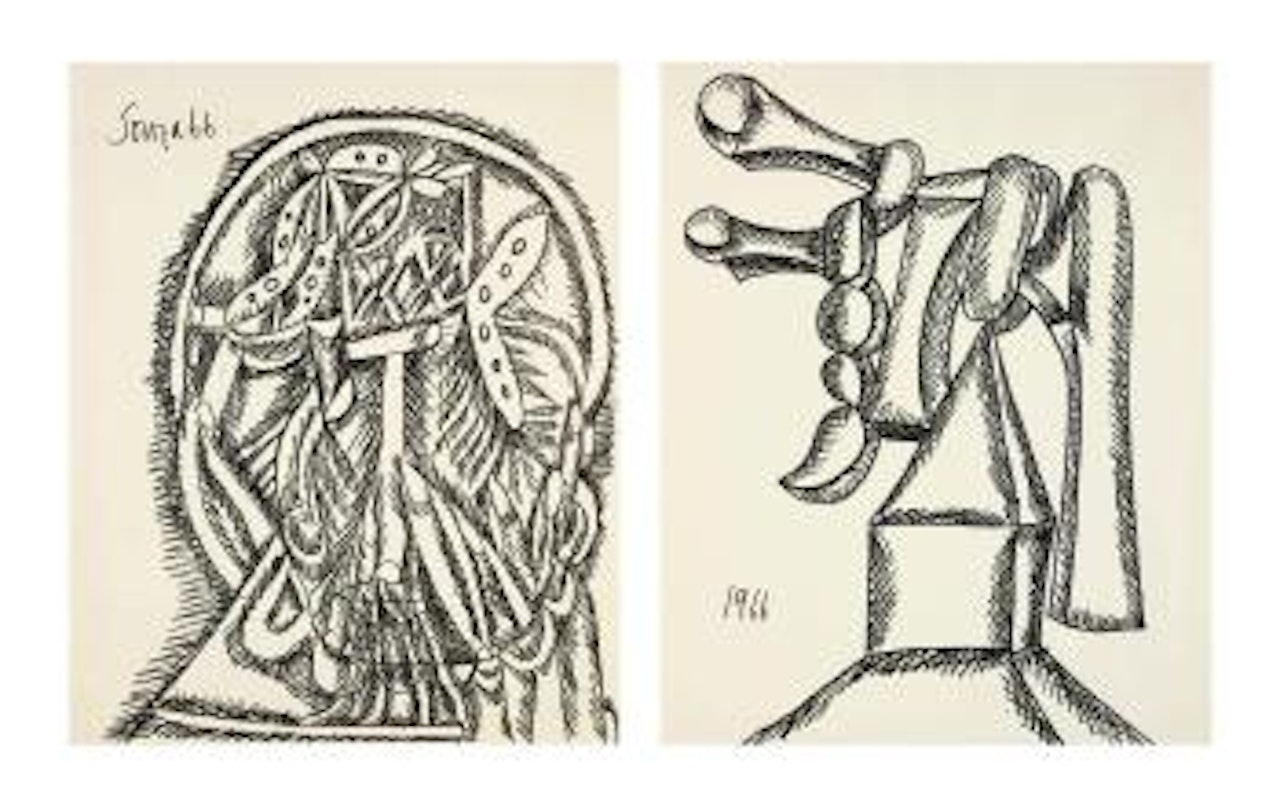 Untitled; Untitled (Abstract Heads) by Francis Newton Souza
