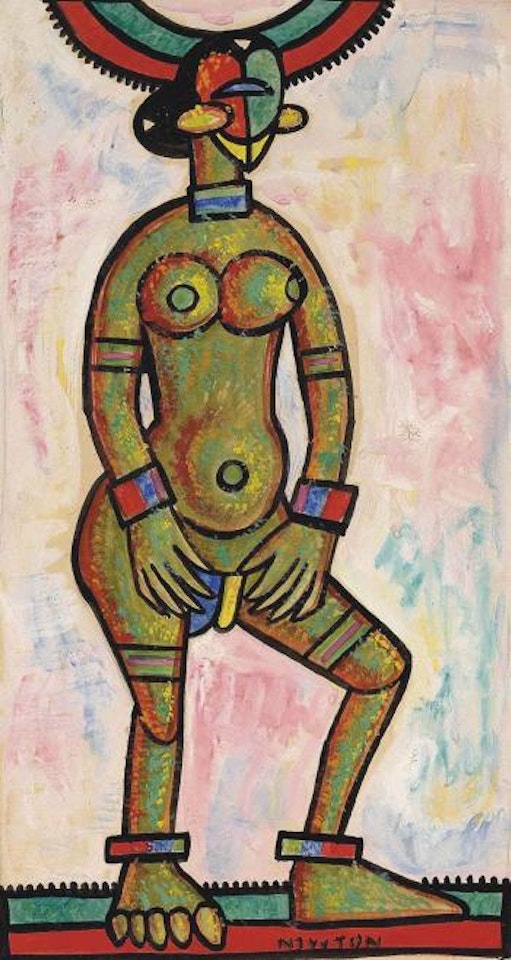 Untitled (Nude with Headdress) by Francis Newton Souza