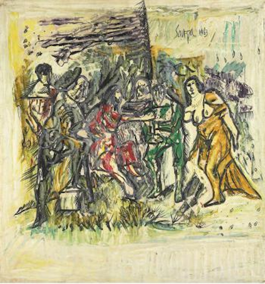 Christ & the Adulteress by Francis Newton Souza