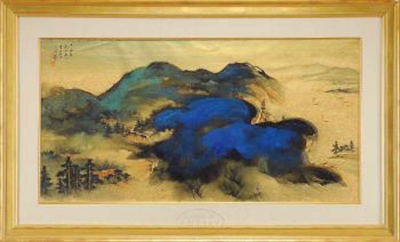 Contemplating upon summer mountains by Zhang Daqian
