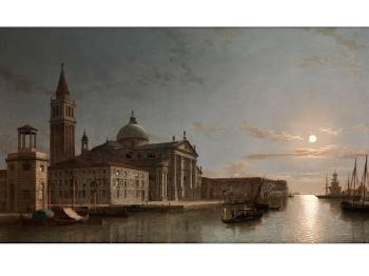Venedig im Mondschein mit Ansicht der Kirche von San Giorgio Maggiore by Henry Pether