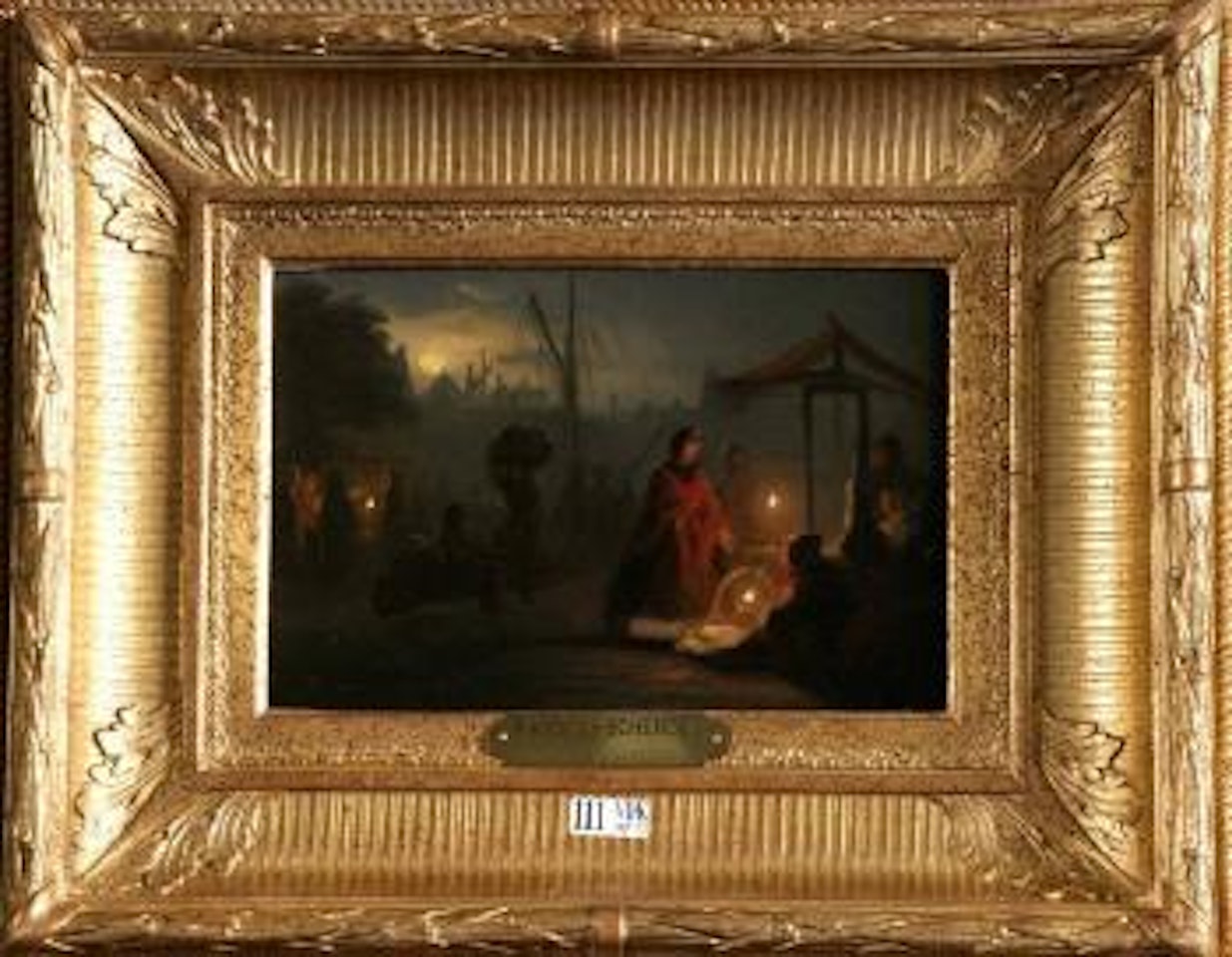 Marché nocturne animé à la lueur des bougies by Petrus van Schendel