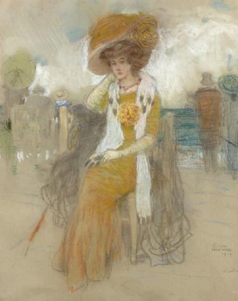 Élégante au champ de course by Gustave Adolf Mossa