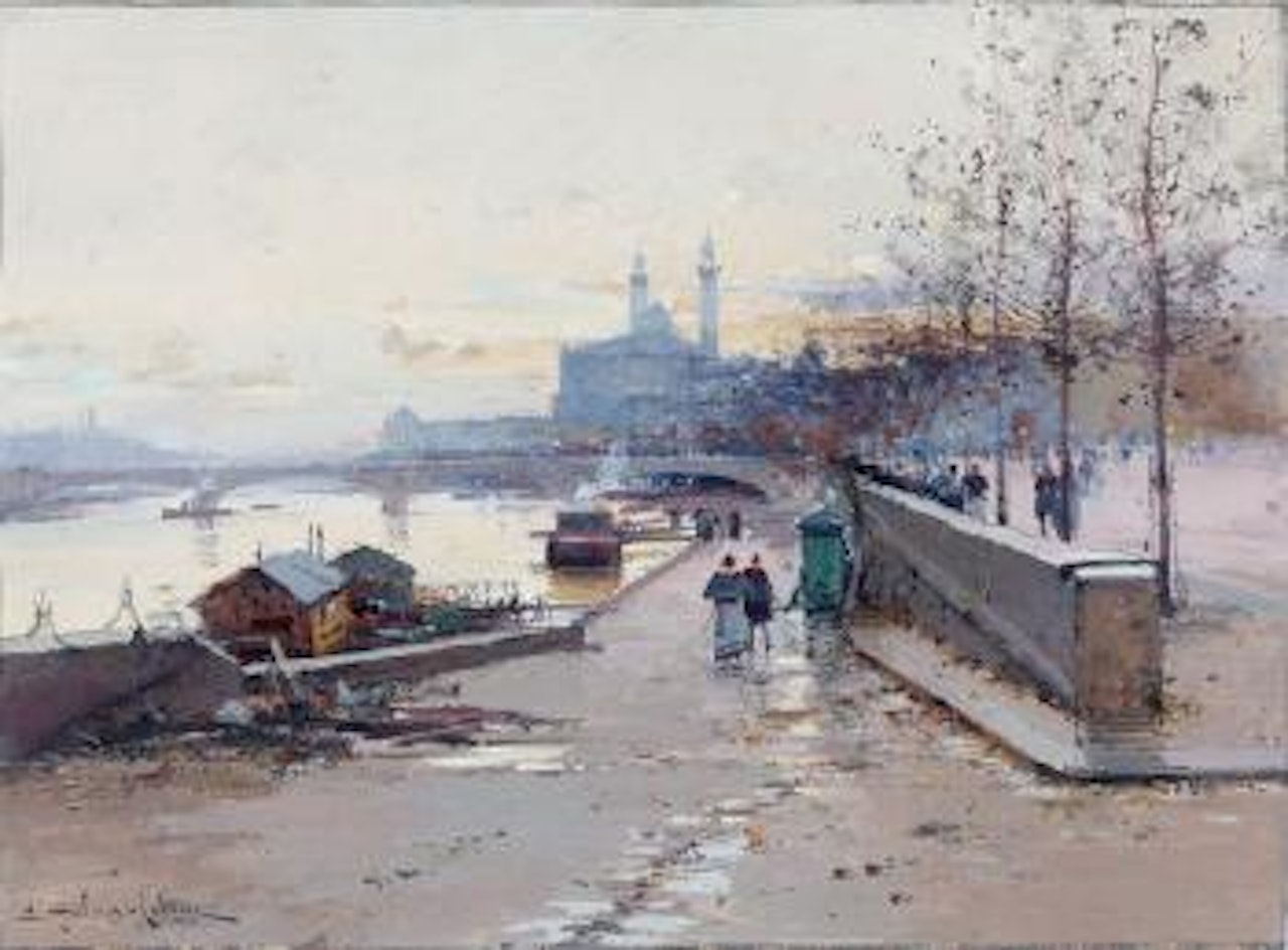 La Seine et l'ancien Trocadéro by Eugene Galien-Laloue