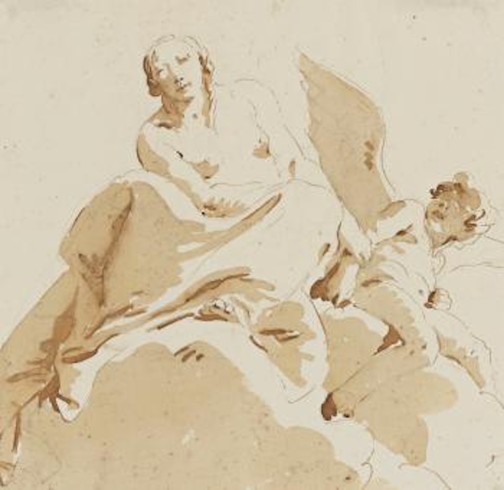Psyche Holding The Arm Of a Blind Cupid by Giovanni Battista Tiepolo