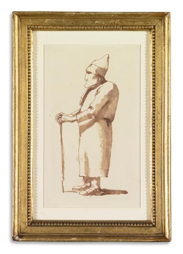 Caricature Of a Man Facing Left With a Stick by Giovanni Battista Tiepolo