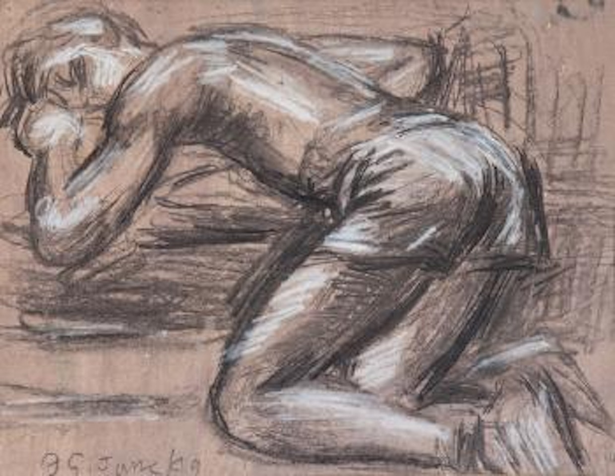 Don kneeling by Duncan Grant