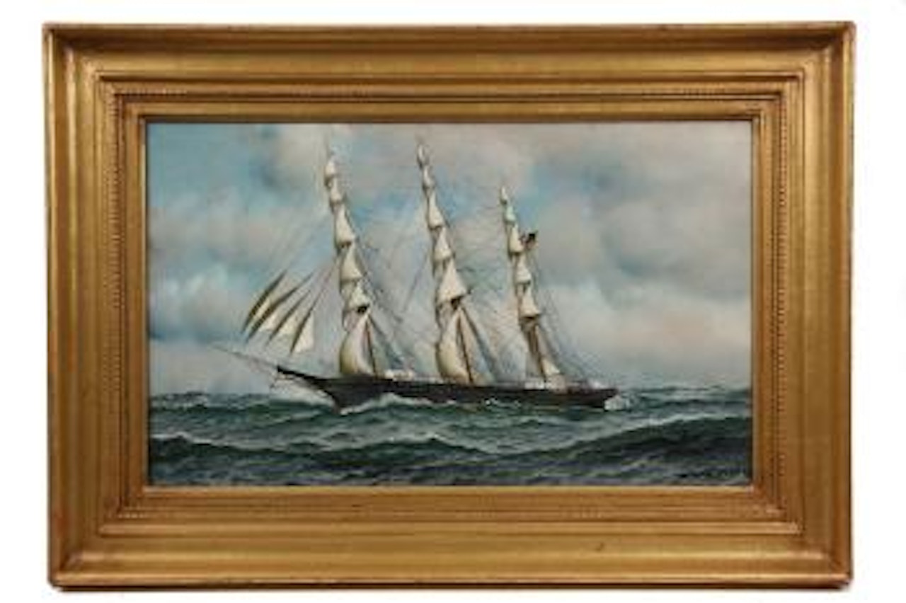 Ship's Portrait of the Clipper 'C.C. Chapman' Underway by Antonio Jacobsen