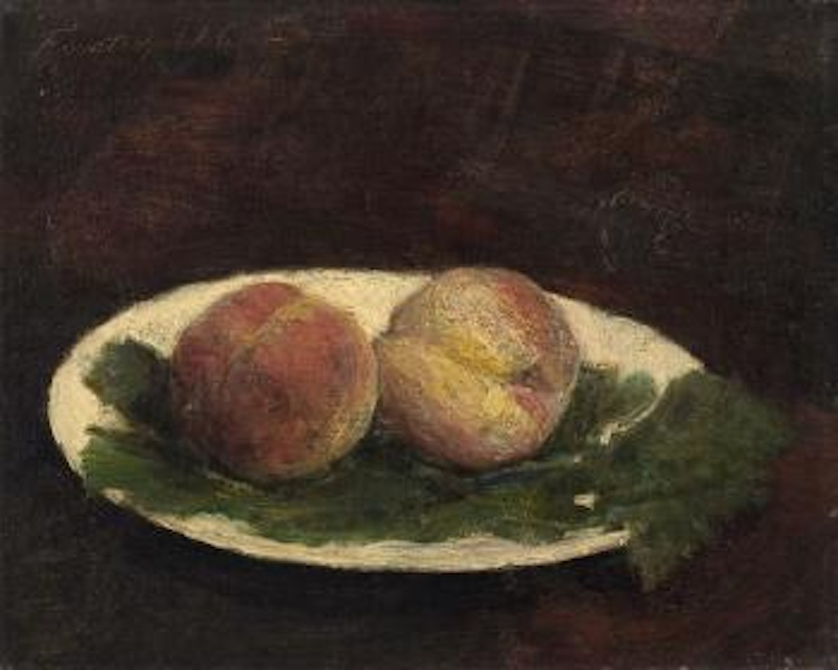 Deux pêches dans une assiette by Henri Fantin-Latour