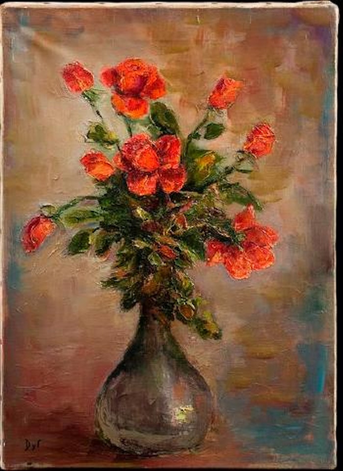 Bouquet de roses dans un vase by Marcel Dyf