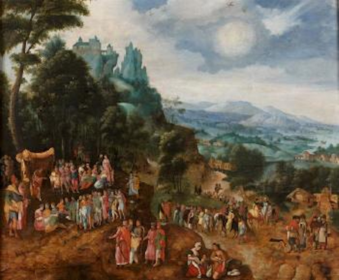 Paysage avec la prédication de Saint-Jean-Baptiste by Herri met de Bles