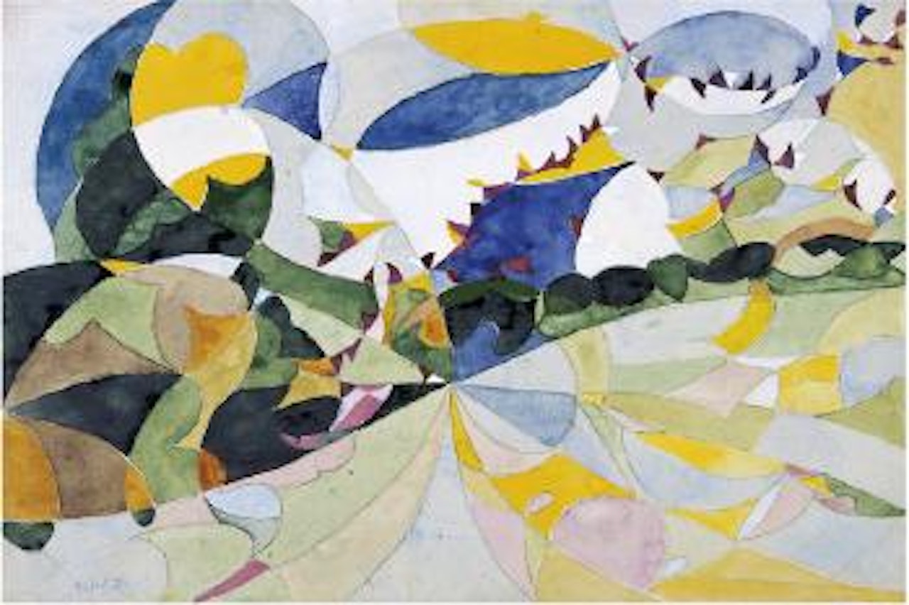 Paesaggio + volo di rondini by Giacomo Balla