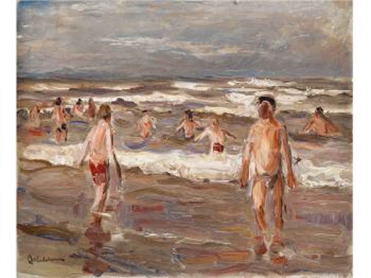 Badende Knaben im Meer by Max Liebermann