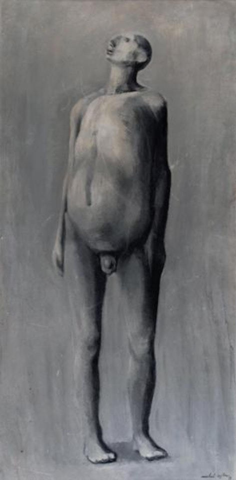 Nude man looking skywards by Michael Ayrton