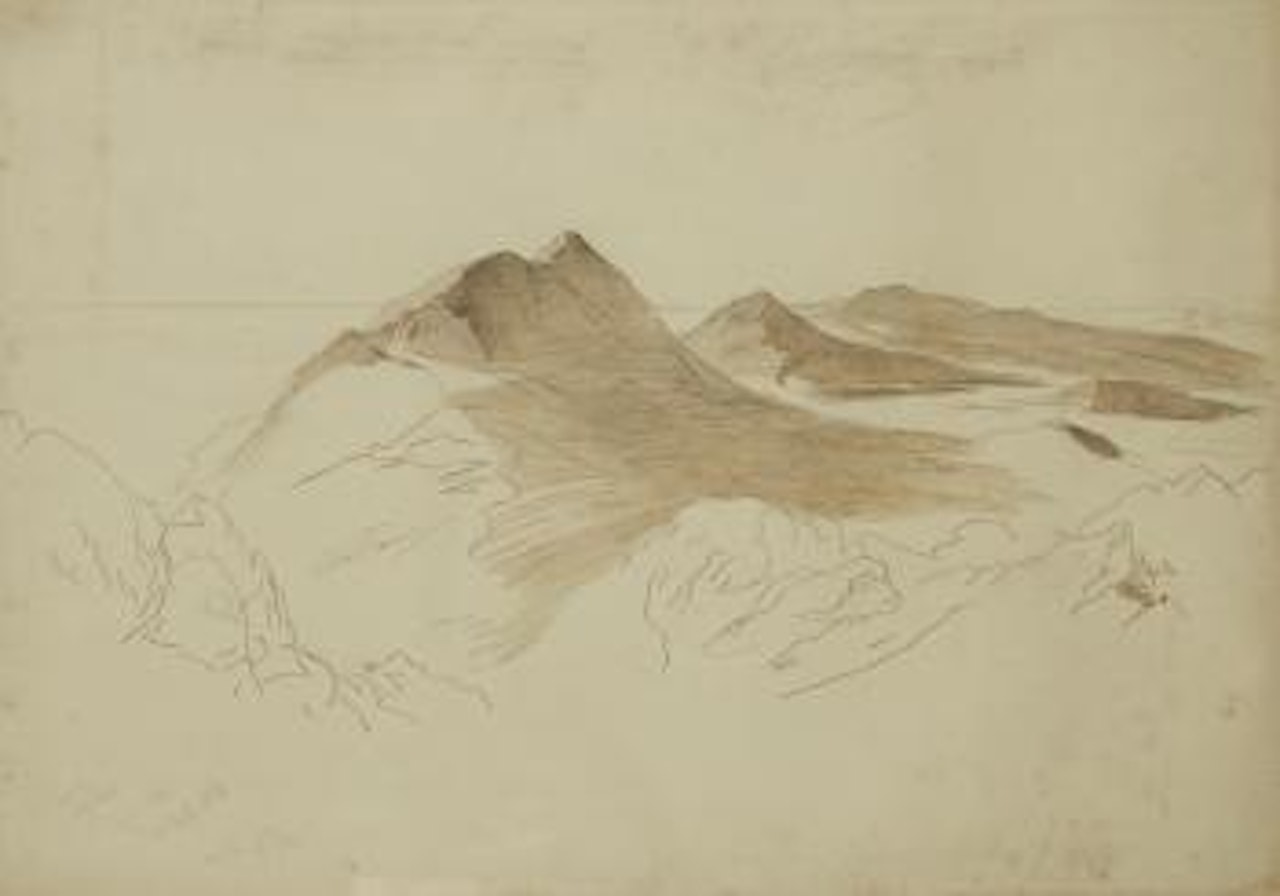 Mountainous coastline, Corfu by Edward Lear