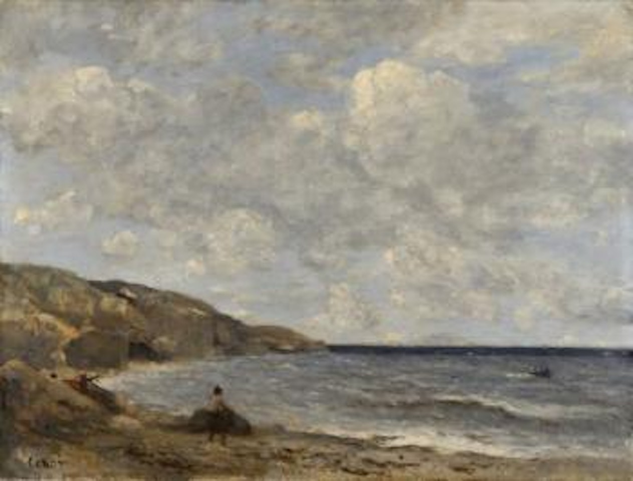 Une plage en Normandie by Jean Baptiste Camille Corot