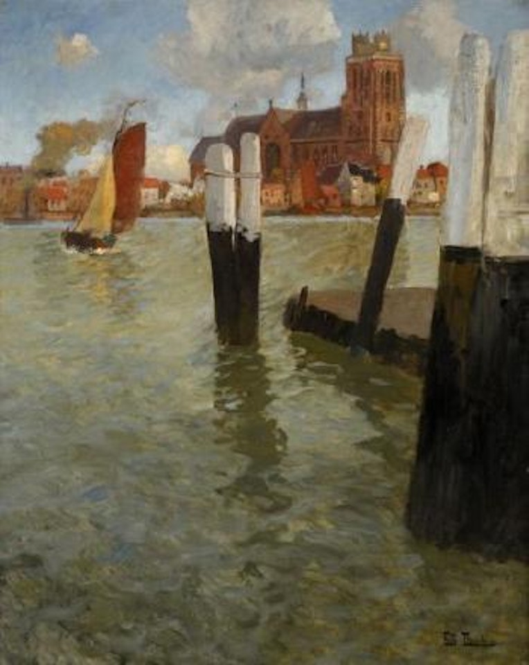 Embarcadère à Dordrecht by Fritz Thaulow