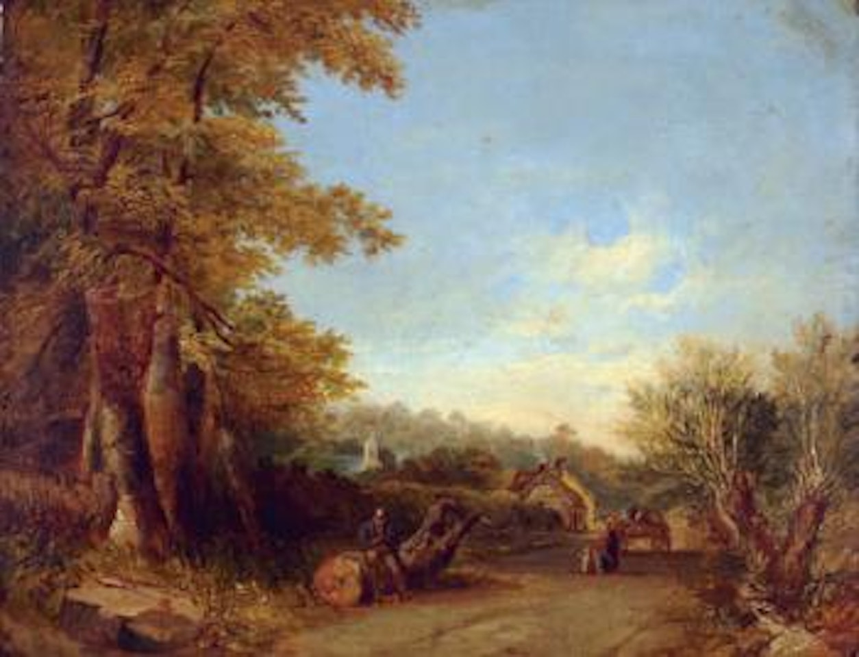 The shrine by the roadside by Philips Wouwerman
